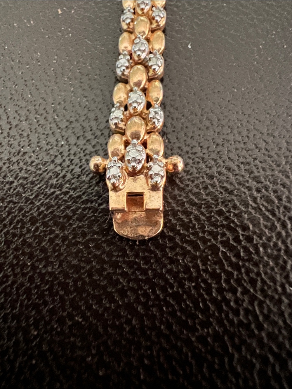 Vintage Gold Over Sterling Silver Two Tone  Panther Link Bracelet Size 7 9grams - Picture 5 of 12